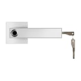 Hebelschloss-Set, Fingerabdruck-Türgriff-Set aus Zinklegierung, Links und Rechts Offene Eingangstür, Intelligentes Hebelschloss, 30 Gruppen für Zuhause, Inneneinrichtung, (Silver)