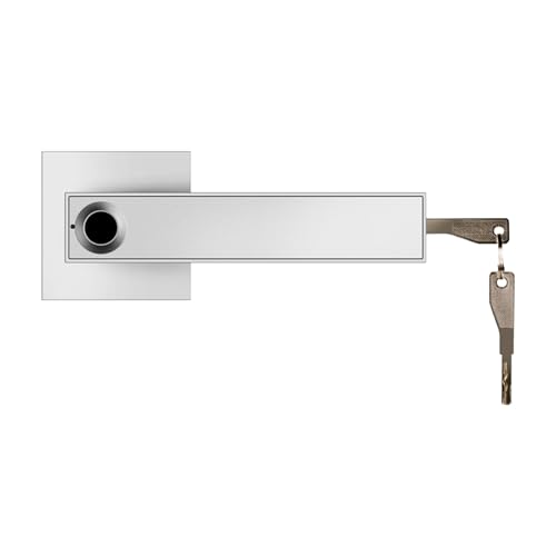 Poignée de porte d'empreinte en zinc | Ensemble de verrouillage de levier silver - 2