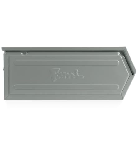 Fami - Pack Da 6 Cassette In Metallo A Bocca Di Lupo, Contenitore Impilabile Per Organizzare Viteria E Attrezzi In Garage, Officina E Magazzino, Grigio, Portata 100 Kg, Dimensioni 31 X 51 X 20 Cm - 3