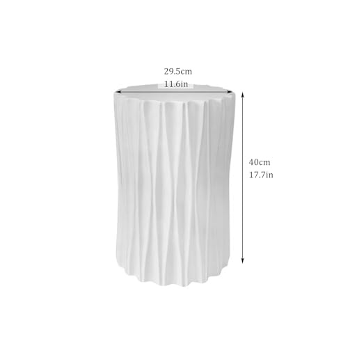 Socle cylindrique pliable blanc 11.6x17.7 pouces pour table à dessert - 5