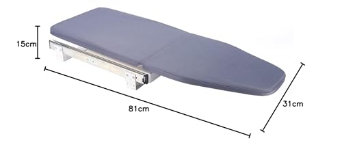 Extendable Ironing Board, 180° Cupboard Pull-Out Folding in Cupboard Foldable Table Sleeve Board Extendable Ironing Shelf Foldable Rotatable for Drawer Wardrobe Ironing Board - Image 2