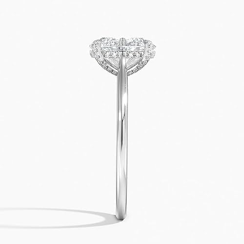 2 CT Oval Cut Lab Created Diamond Engagement Ring for Women, Solitaire Hidden Halo Cathedral Shank Engagement Handmade Ring,