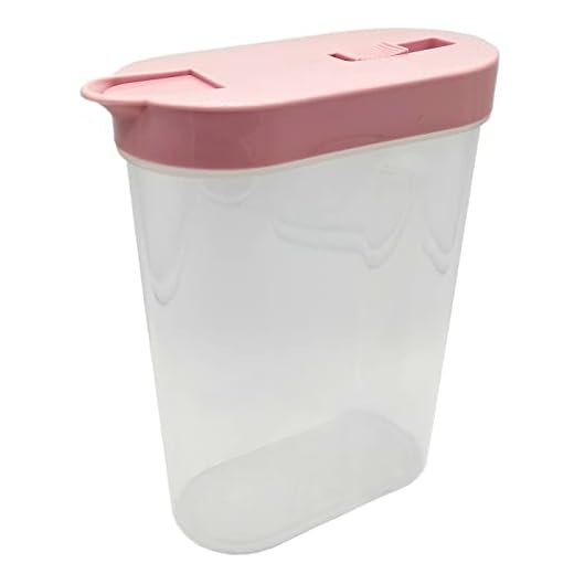 Tradineur - Recipiente de plástico con tapa, bote de almacenaje reutilizable, pasta, legumbres, cereales, frutos secos, café, fabricado en España, 1 litro, 19,2 x 15,5 x 7,6 cm, color pastel aleatorio