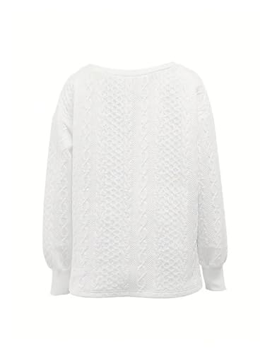 COZYEASE Women's Cable Knit Sweaters Boat Neck Long Sleeve Basic Pullover Tops Loose Casual Knitwear2