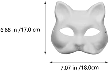 Artibetter 15pcs White Paper Blank Hand Painted Masks Paper Mache Masks Halloween Cat Masks DIY Animal Unpainted Craft Masks for Cosplay Masquerade Parties Costume Accessory