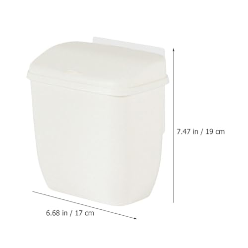 Caneca de basura pequeña blanca para cocina con tapa y colgante miniatura 2