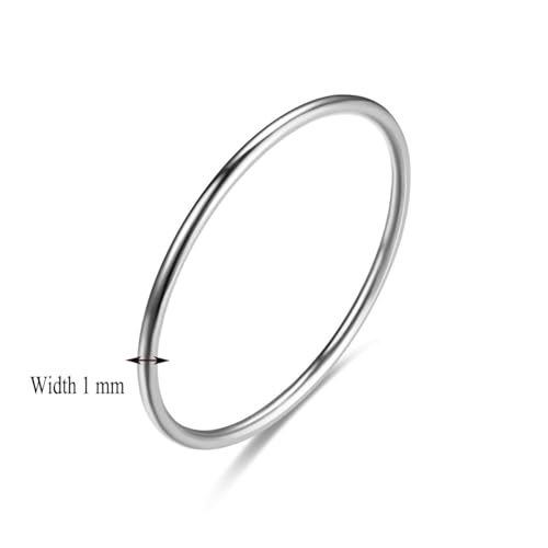 1mm Stainless Steel Classical Thin Plain Stacking Band Cute Statement Wedding Promise Ring For Women2