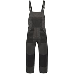 Mono De Trabajo Gris vidaXL Mono de Trabajo de Hombre con Tirantes y Bolsillos de Talla M Color Gris