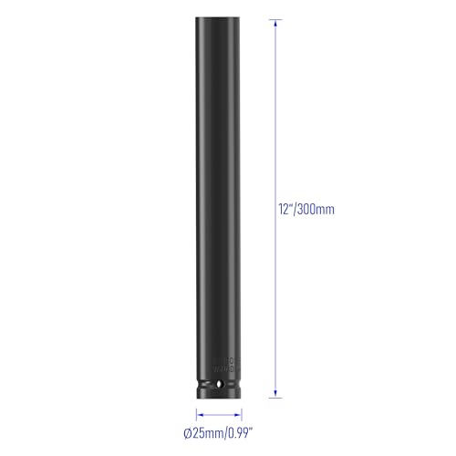 Image of 1 /2 inch Inch Drive by 19mm(3 /4 inch) Deep Impact Socket, Heat-Treated CR-V Steel 12 Inch Length, 6-Point Metric Sizes