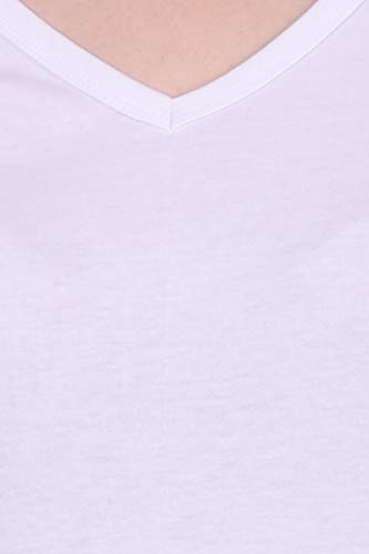 Image of FLEXIMAA Women's Cotton Plain V Neck Half Sleeve T-Shirt