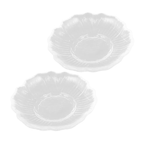 SHINEOFI 2 piezas Platos de Vidrio Transparente para Té de Platos Pequeños Redondos para Aperitivos y Almacenamiento de Snacks Posavasos Ligero y Resistente para Hogar y Reutilizable