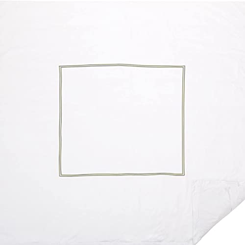 Funda nórdica de algodón egipcio de 400 hilos BedDecor color salvia con bordado de dos rayas 4