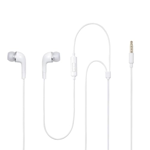 Image of Type-C Earphones for Samsung Galaxy A56 5G / A 56 Earphones Original Like Wired in-Ear Headphones Stereo Deep Bass Headset Earbud with Type-C to 3.5mm Audio Jack, Mic (TYR3, White)