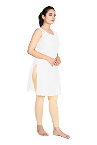 Image of Women's Cotton Long Camisole for Kurti /Suit Slip /Long Inner /Samij for Women Sameej /Knee Length Inner Wear /Sameez /Kurti Slip /Round Neck /Invisible