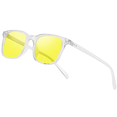 Ymmott Occhiali Guida Notturna Polarizzati - Antiriflesso Occhiali da Sole Lenti Gialle per Uomo Donna Guida Night Vision Goggles