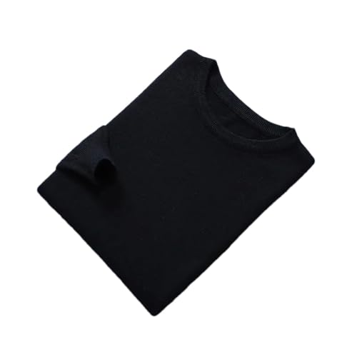 Soft Woolen Sweater Men's Crew Neck Sweater Solid Simple Warm Knitted Business Casual Jumper