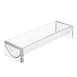 Vilgftyiet Bandeja de acrílico transparente para galletas, pan, aperitivos y frutas, sin BPA, 22 x 7 x 5 cm, transparente