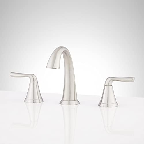 Signature Hardware 447900 Provincetown 1.2 GPM Widespread Bathroom Faucet with Metal Lever Handles and Pop-Up Drain Assembly