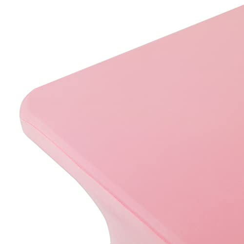 Image of Peomeise 8FT Spandex Table Cover Rectangular Stretch Spandex Tablecloth (Pink,8FT)