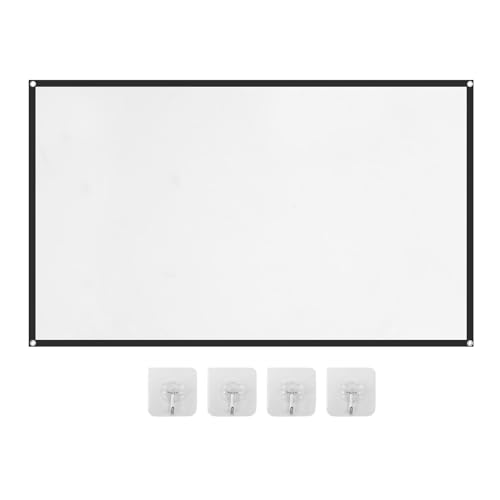 Projector Screen 4K HD Home Movie Projection Screen 60|72|84|100|120|150 Anti-Crease Theater Screens Indoor Outdoor (60 INCH)