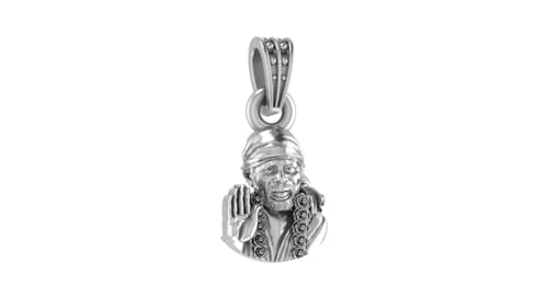 Colgante de plata de ley Dios Shree Sai Baba amuleto buena suerte unisex 2