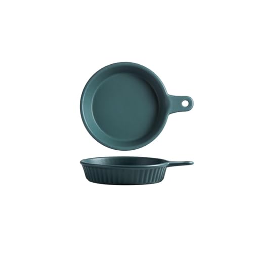 Fuente de Horno Plato redondo for hornear Plato for hornear con asa Plato for hornear Plato de cerámica Plato plano Plato for el hogar Plato for verduras Plato Vajilla para Hornear (Color : B)