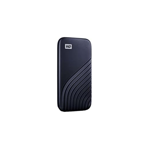 WD My Passport SSD 500 GB mobilt SSD-minne (NVMe teknik, USB-C och USB 3.2 Gen-2 kompatibel, läsning 1 050 MB/s, skrivning 1 000 MB/s) midnattsblå