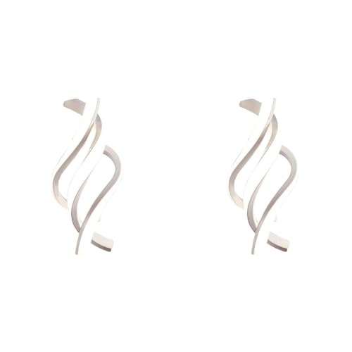 Aplique de pared LED moderno 28W en espiral con luz fría pack de 2 lámparas 2