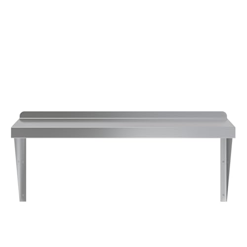 Image of AmGood 14 inch x 30 inch Stainless Steel Wall Shelf | Appliance & Equipment Metal Shelving | Kitchen, Restaurant, Garage, Laundry, Utility Room | Heavy Duty | Squared Edge | NSF Certified