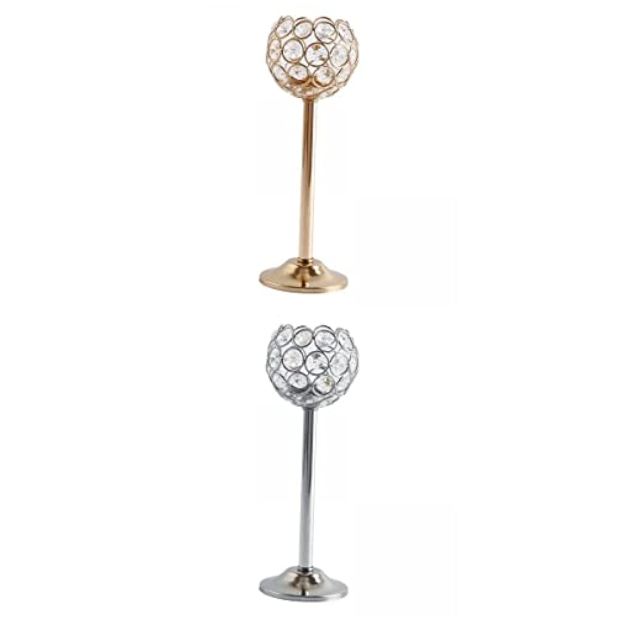 2x Diamante Crystal Tea Light Candle Holder Set