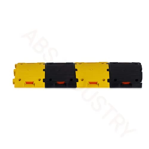 Image of ABS INDUSTRY Safety Speed Breaker 50mm PVC Road Hump Pack of 1 Meter (2 Black and 2 Yellow Breakers)