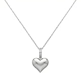 PURNEBU Urn Necklaces for Ashes, Heart Pendant with Diamond Stones – 14K Solid Gold Heart Necklace Cremation Jewelry – Handmade Memorial Necklace (14K White Gold, Diamond, 20.0, Inches, Type 3)