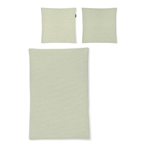 Irisette Seersucker Bettwäsche Easy Granby grün, 1 Bettbezug 155 x 220 cm + 1 Kissenbezug 80 x 80 cm