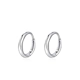 Stfery Pendientes de aro de oro de 9/14/18 quilates para mujer, aros redondos simples de oro real, Unique, Metal, Sin piedra preciosa