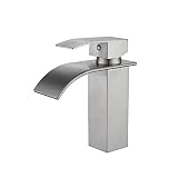 Acqua calda e fredda Lavabo d\'acqua a cascata Rubinetto nero caldo e freddo 304 Rubinetto lavabo da bagno spazzolato in acciaio inossidabile, nano spazzolato a cascata