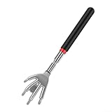 Herramienta extensible para rascar la espalda con longitud telescópica ajustable, diseñada para alivio de picazón y masaje, hecha de materiales de metal y goma