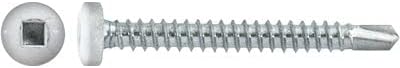 Auveco # 22683#8 X 1-1/2" Square Pan Self-Drilling Tek Zinc White Painted Head. RV Screws. Qty 100.