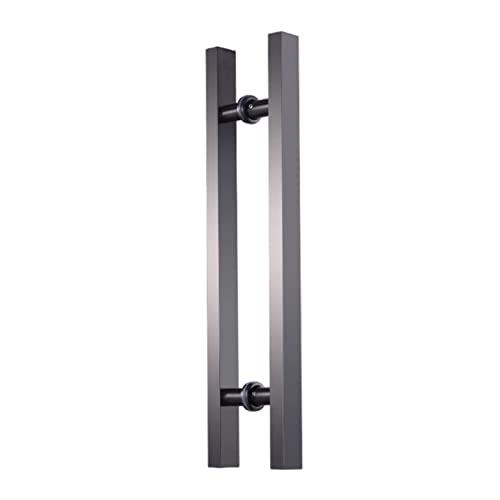 Poignée de porte de grange noire en acier inoxydable 80 cm