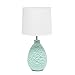Simple Designs Home LT2003-BLU Texturized Stucco Ceramic Oval Table Lamp, Blue