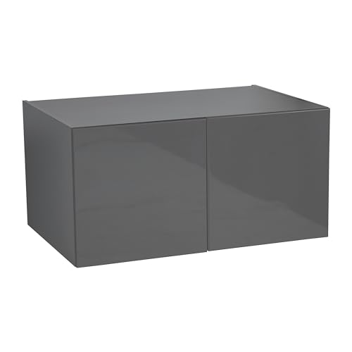 WallKitchens 36" x 15" Wall Cabinet-Double Door-with Grey Gloss Door