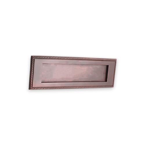 Infinity Decor - Infinity Decor 10” Aged Bronze Georgian Rope Design Sprung Letter Plate - Solid Brass Ideal for Front Entry Doors