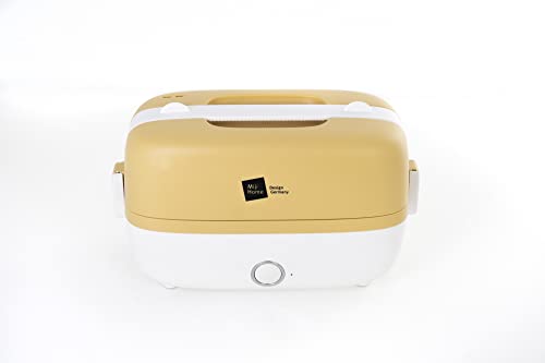 Miji - Fiambrera eléctrica (1 L, 250 W, cocción al vapor, cocinar, calentar, regenerar, ideal para la oficina y el tiempo libre, acero inoxidable, protección contra sobrecalentamiento) Cover