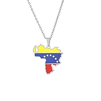 Zkydhbd Collier élégant Avec Pendentif Carte Du Venezuela