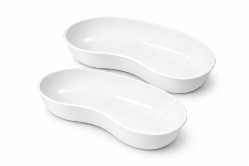 Kunststoff Nierenschale 600 ml (2er Set) – Autoklavierbar bis 130 °C – Leichte & robuste medizinische Schale aus Polypropylen – Weiß wiederverwendbar (2 Stück)