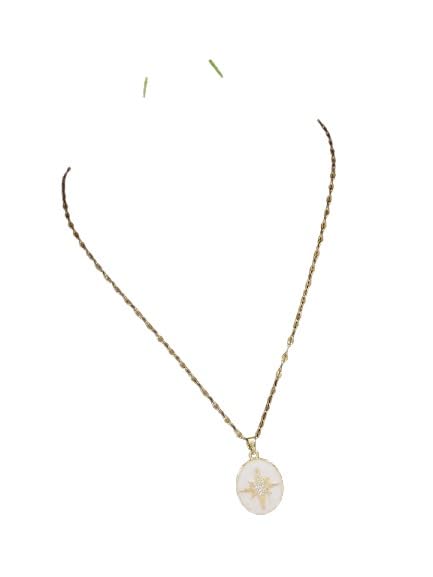Thin Link Oval Shaped Royal Pendant Necklace Chain With Diamond In It For Women and Girls-image-41