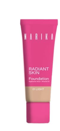NARIKA Radiant Skin Foundation, Tonalità Light 01, Base Trucco Illuminante