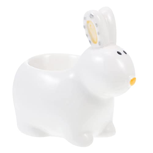 KICHOUSE Egg Ceramic Cup Rabbit Egg Plate Porcelain Cup Dinning Table Tray Delicate Decor for Home