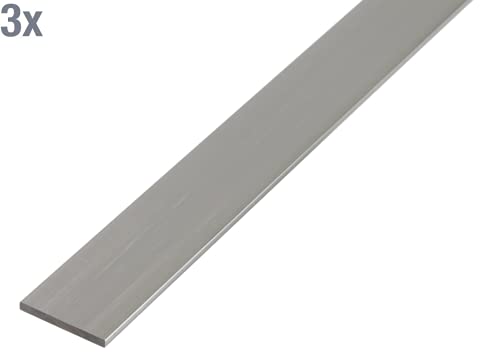 Alberts 497446 Flachstange | Aluminium, natur | 1000 x 20 x 5 mm | 3er Set