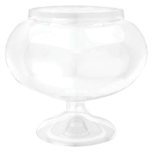 Clear Plastic Short Round Pedestal Jar - 6.25