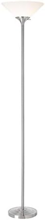 Normande Lighting 150-Watt Incandescent Concord Torchiere Lamp, Brushed Steel